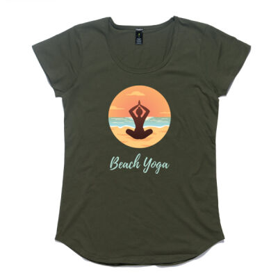 Beach yoga: Women's Scoop Tee dark shades Thumbnail